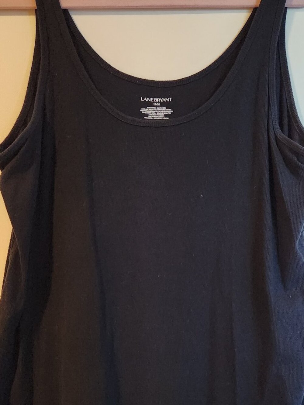 Lane Bryant black layering tank top, scoop neck, ribbed, size 18/20